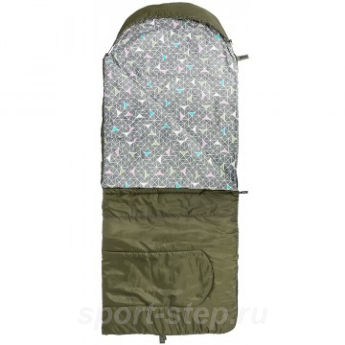 Спальный мешок OLYMPUS Wide 400 (220х90, холлофайбер, зеленый) (T-HS-SB-OW-400) Helios