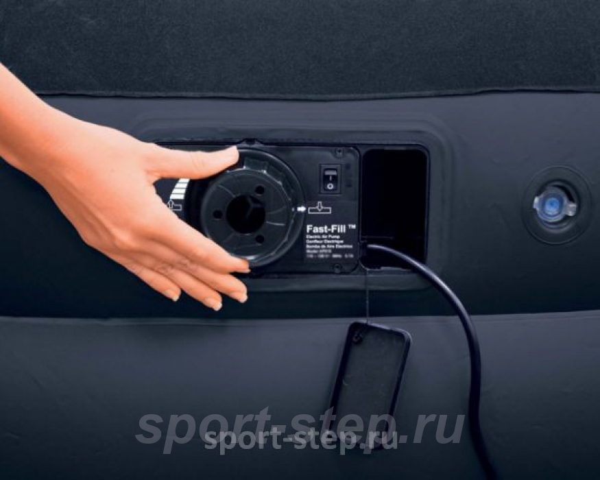 Односпальная надувная кровать Intex 66706 Pillow Rest с встроенным электрическим насосом