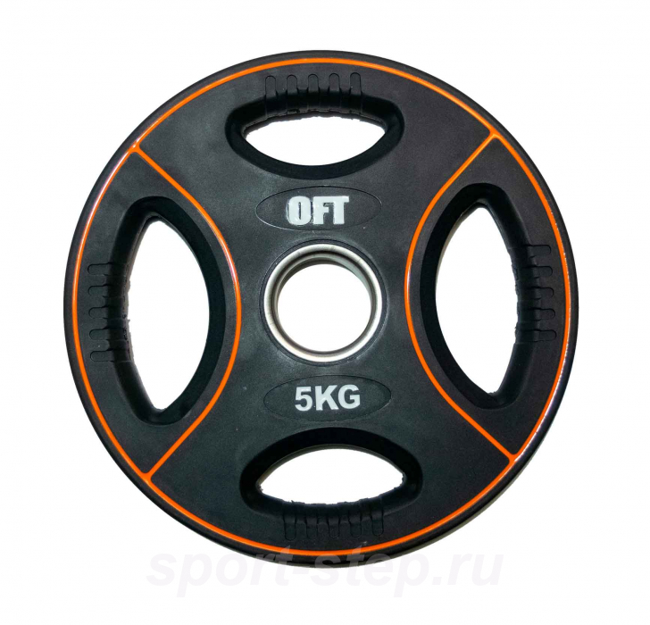 Диск для штанги олимпийский полиуретановый 5 кг Original FitTools  FT-DPU-5