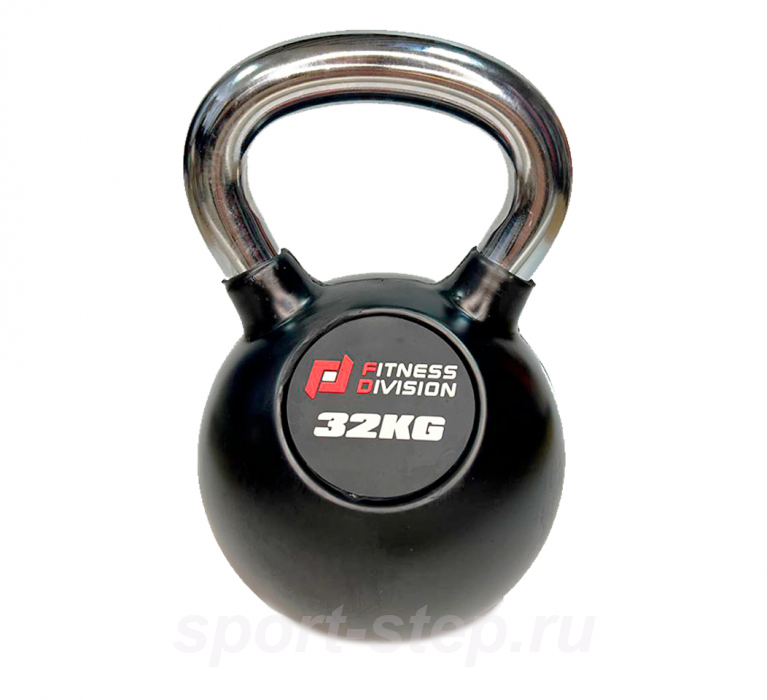 Гиря 32 кг обезиненная с хромированной ручкой Fitness Division DB-KDB-C-32