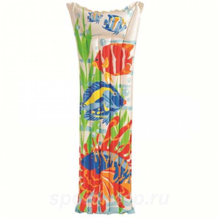 Надувной пляжный матрас с подголовником 183х69см intex 59720