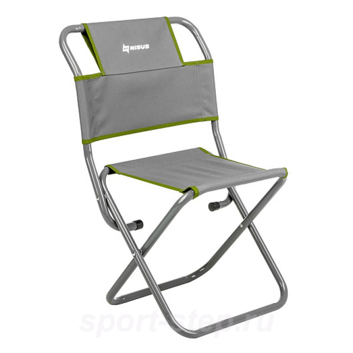 Стул турист. со спинкой СР-400.22c (ст.труба д22) серо-зеленый (T-N-TC-400.22s-GR) NISUS (Тонар)
