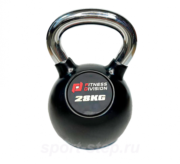 Гиря 28 кг обрезиненная с хромированной ручкой DB-KDB-C-28