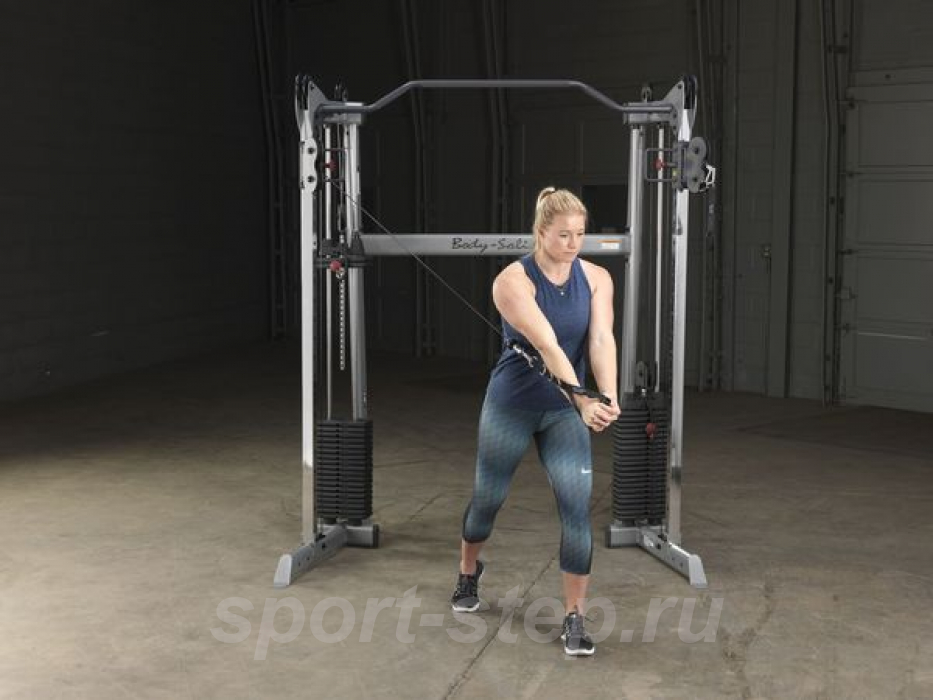 Сдвоенная блочная стойка с двумя весовыми стеками по 72,5 кг Body-Solid GDCC200