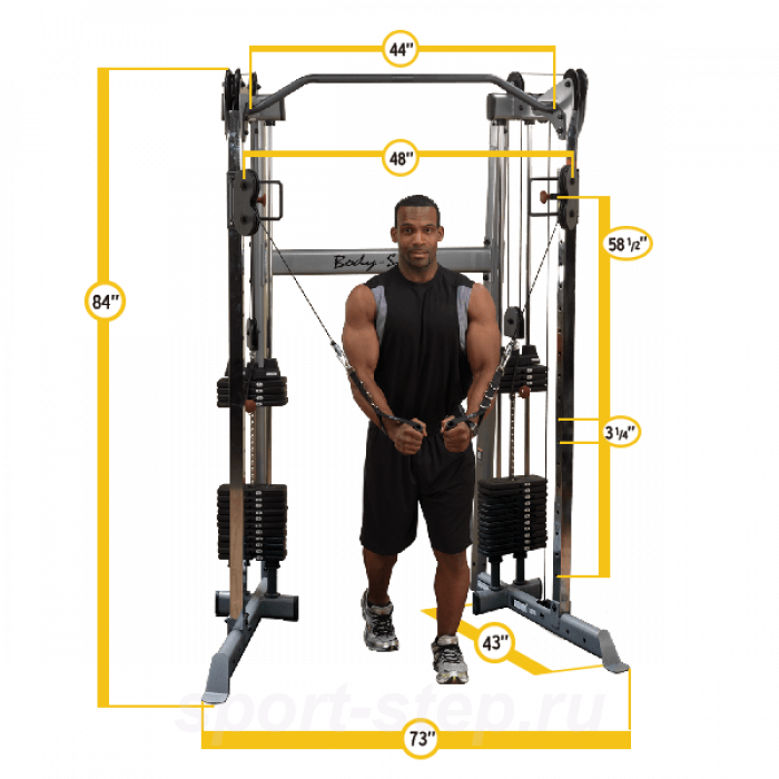 Кроссовер угловой с двумя весовыми стеками по 72,5 кг Body-Solid GDCC210