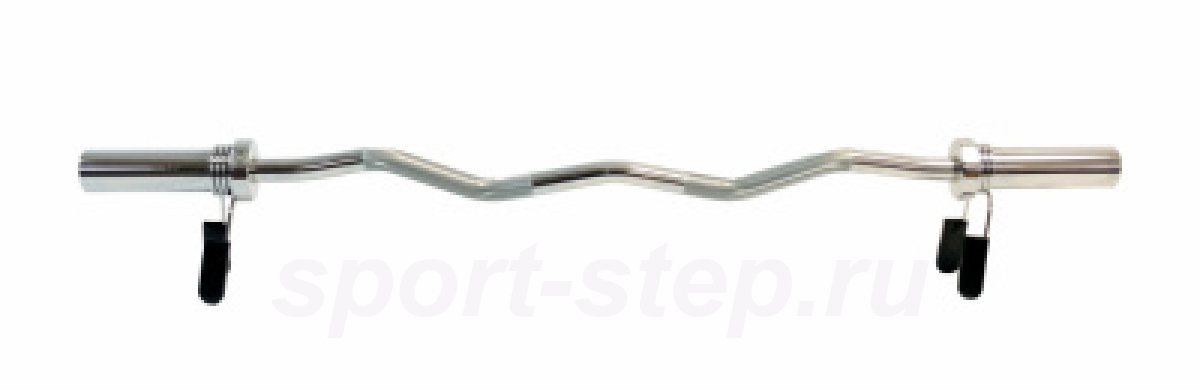 Гриф олимпийский слабоизогнутый хромированный 47" REBEL с замками R-OB47-Z-C
