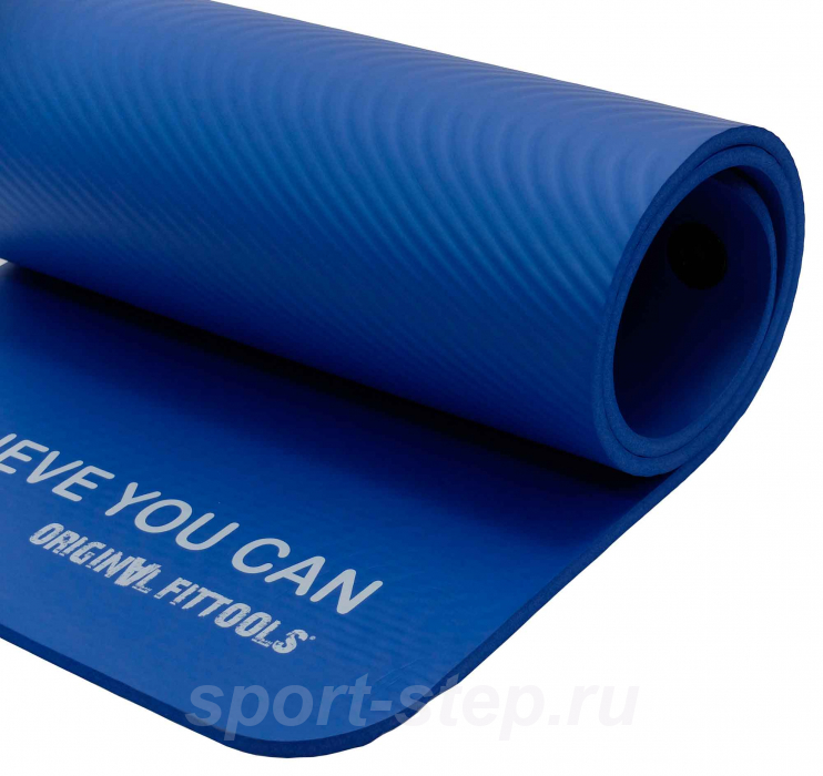 Мат для аэробики NBR 10 мм синий с кольцами OFT FT-YGR-100NBR-BWV