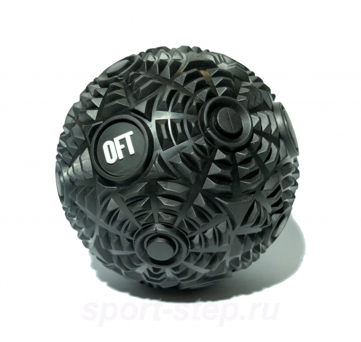 Мяч массажный 12 см Premium Black Original FitTools FT-CYBERBALL