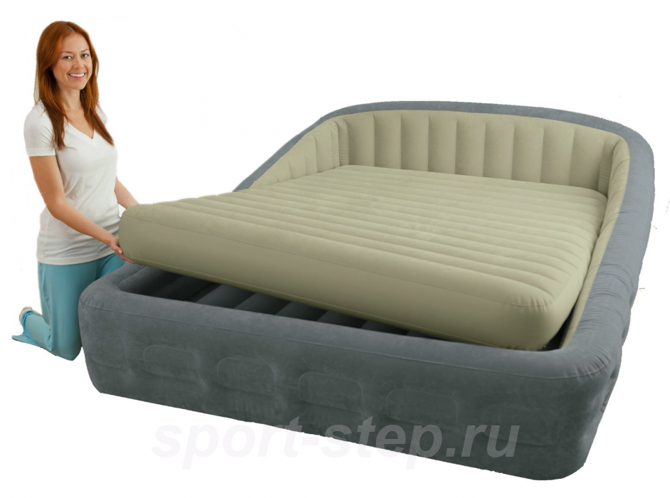 Двуспальная надувная кровать Intex 67972 Comfort Frame Bed с внешним насосом 220В