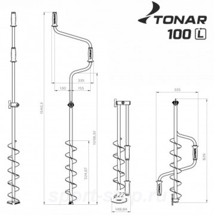 Ледобур ЛР-100Д левое вращение (LK-100LD) Тонар