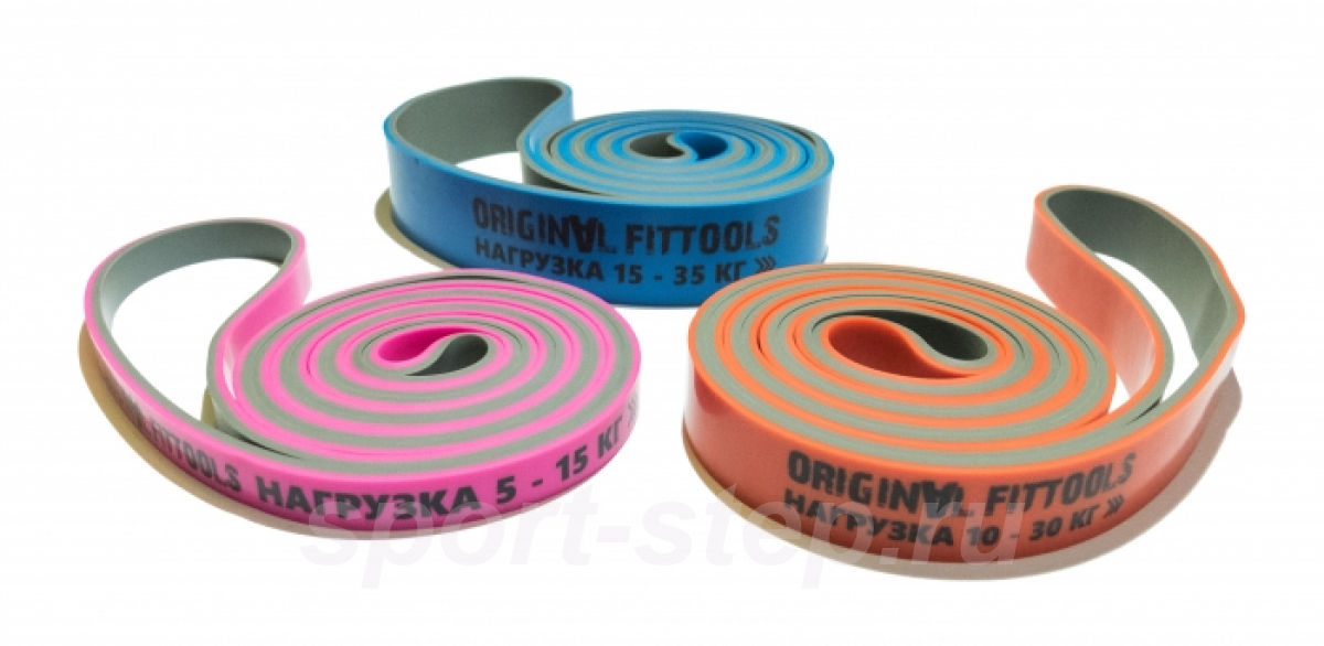 Набор из трех двуцветных эспандеров 208 см Original FitTools FT-80-SET
