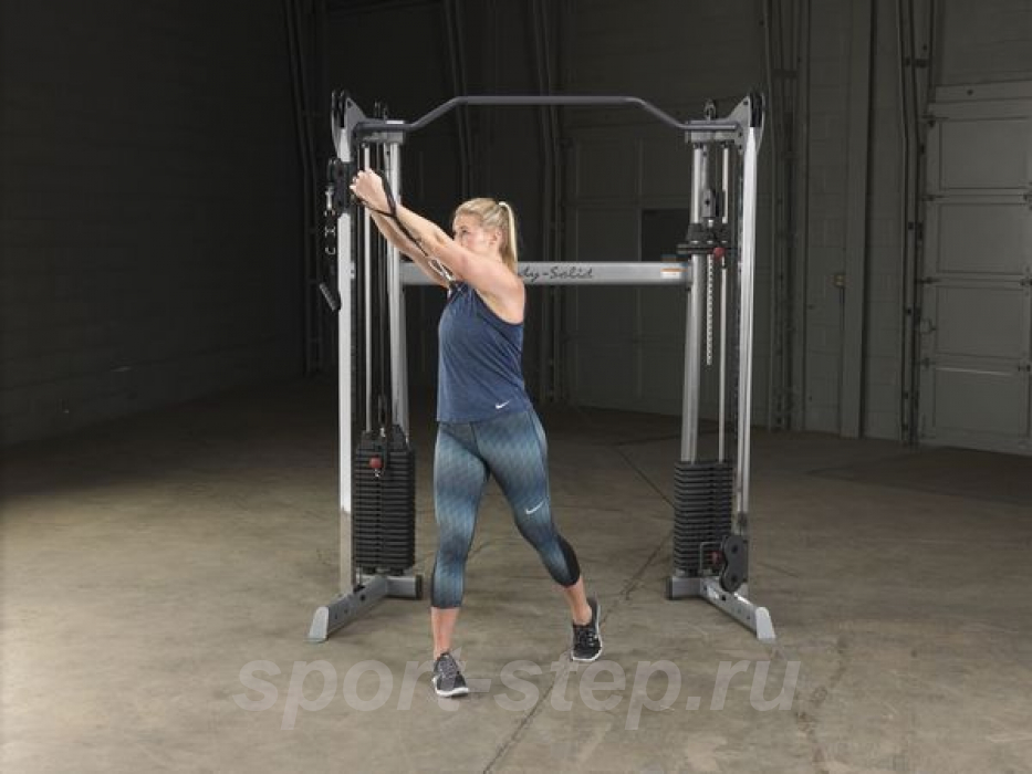 Сдвоенная блочная стойка с двумя весовыми стеками по 72,5 кг Body-Solid GDCC200