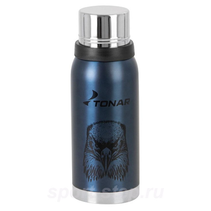 Термос (HS.TM-054S-BE) 1000ML с ситечком Орёл синий (2 крышки-кружки) TONAR