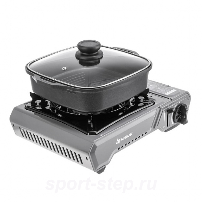 Плита газовая портат. в сумке, сковорода и пластина д/гриля, кух.инструмент (N-MEGA KIT-B) NISUS