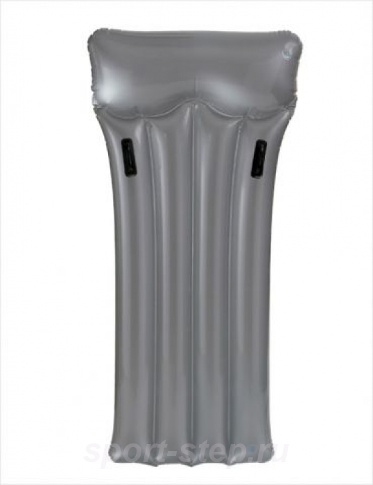 Надувной пляжный матрас для плавания серый с подголовником 188х89см intex 59726