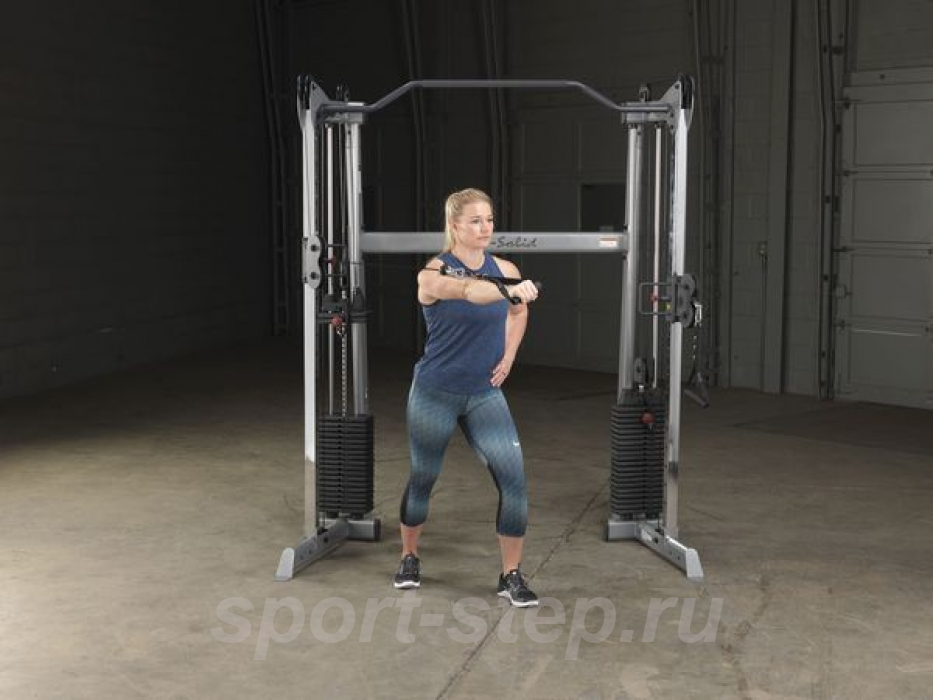 Сдвоенная блочная стойка с двумя весовыми стеками по 72,5 кг Body-Solid GDCC200