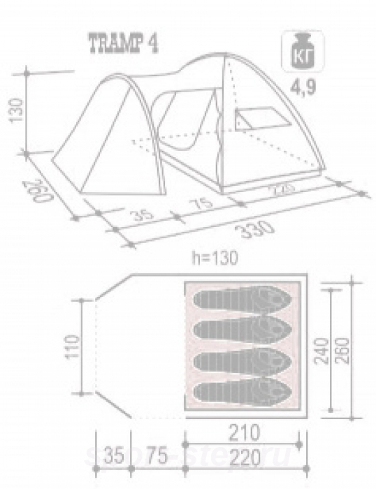 Палатка Indiana Tramp 4
