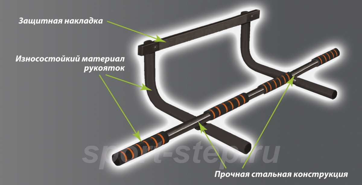 Турник треххватный Atemi, ATD1, в дверной проем 60-80 см