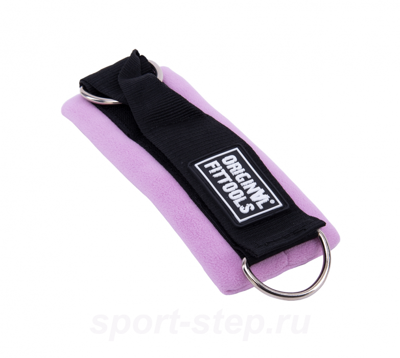 Ремень для тренировки мышц рук регулируемый фиолетовый (D-кольцо) Original FitTools FT-AS03-D-PP