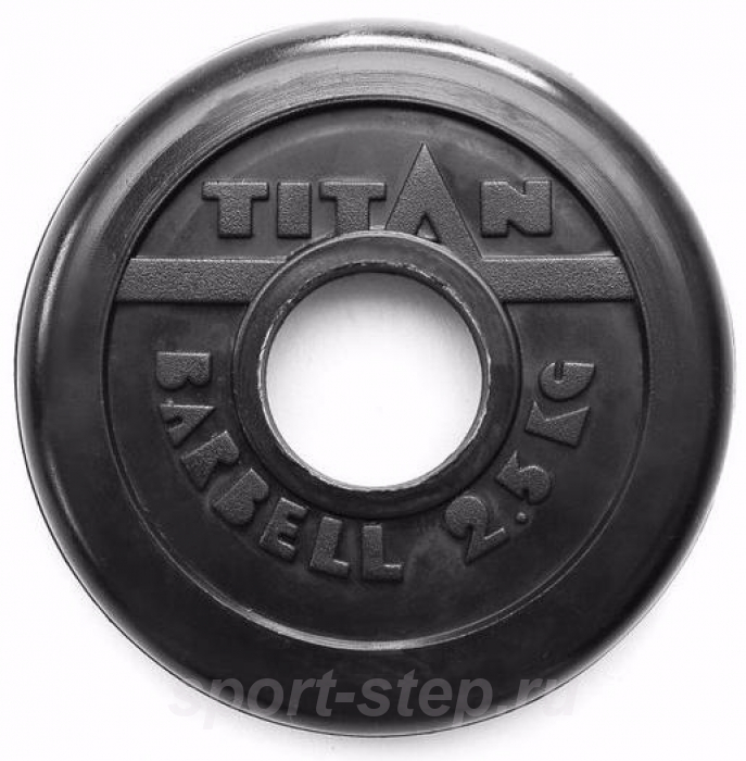 Диск обрезиненный черный 2,5 кг (51 мм) Titan TP51-2.5