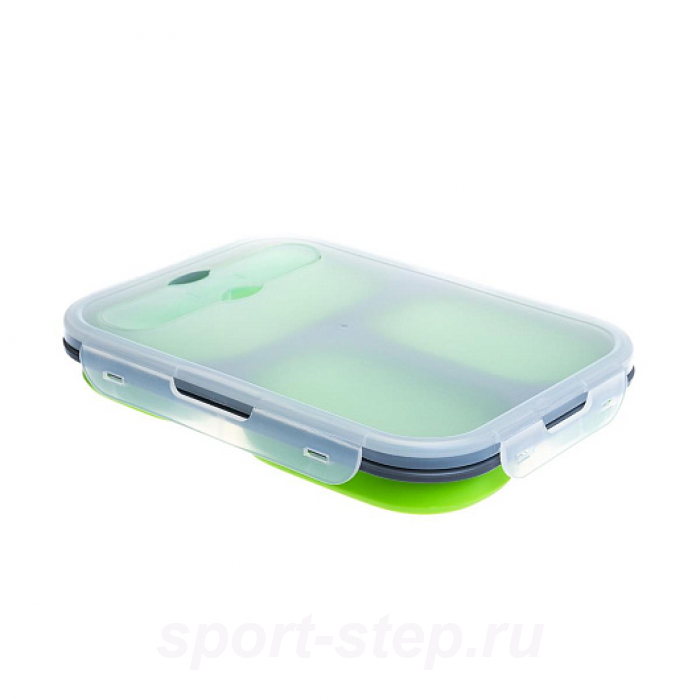 Контейнер силиконовый складной 3 отсека с ловилкой (PR-FH007) PR