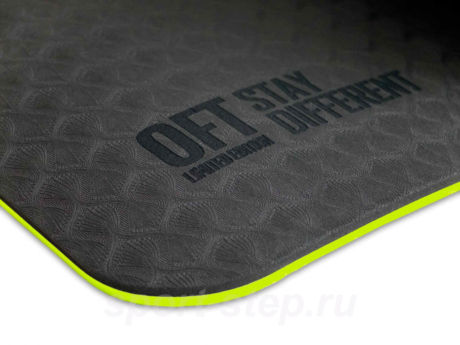 Коврик для йоги 10 мм двухслойный черно-зеленый + ремешок для йоги