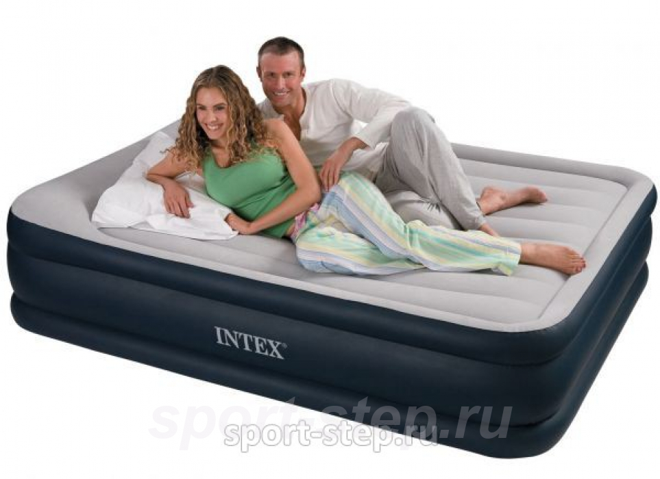 Двуспальная надувная кровать Intex Deluxe Pillow Rest 67736 без насоса