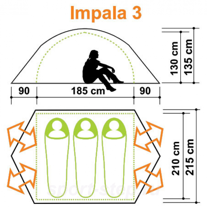 Палатка Canadian Camper IMPALA 2, цвет royal