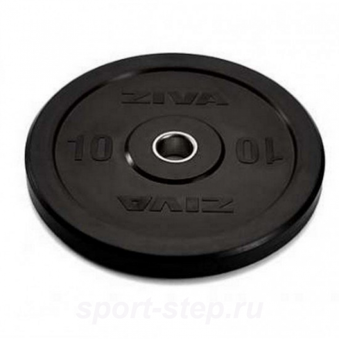Диск бампированный ZIVA 10 кг серия Pro FЕ (резиновое покрытие) черный ZFT-BPRB-0678