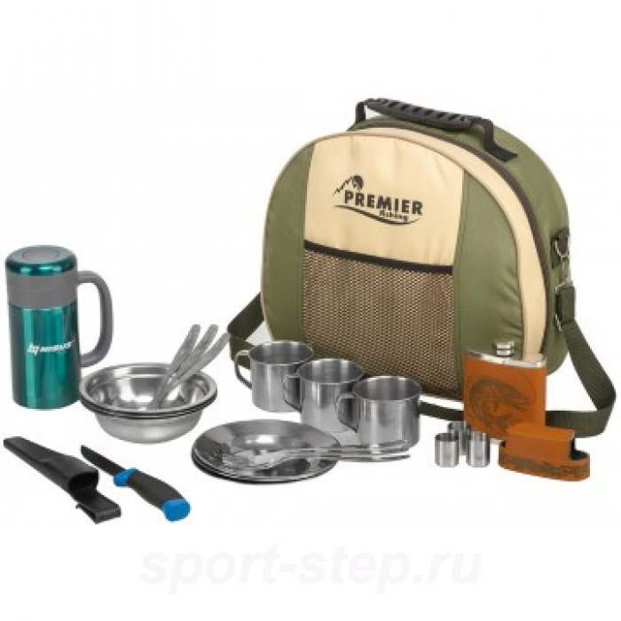 Набор для пикника на 3 персоны с термос-кружкой (с ситечком) (PR-3-1) Premier Fishing