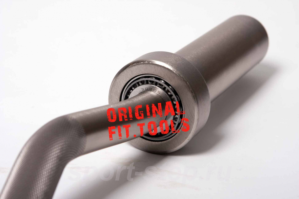 Гриф олимпийский химтравленый слабоизогнутый 47", с упорным подшипником, резиновыми ограничителями и замками Fit.Tools