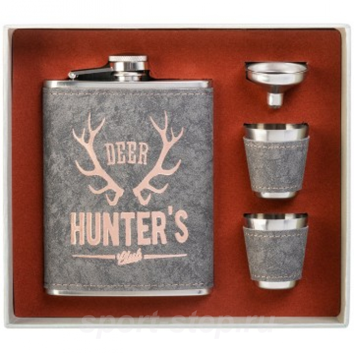 Набор Клуб охотников (фляжка 240 мл + 2 стопки + воронка) (HS-BR-8H) Helios