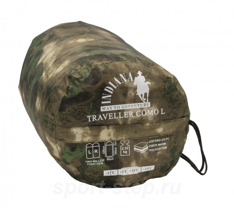 Спальный мешок INDIANA Traveller Camo L-zip от -12 °C