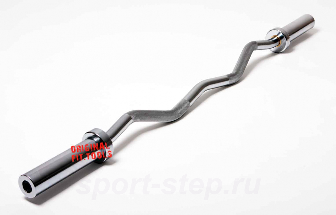 Гриф олимпийский хромированный слабоизогнутый 47" с замками Fit.Tools