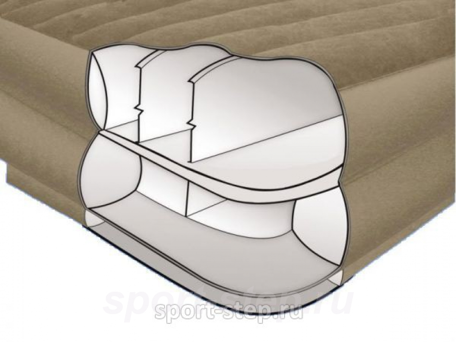 Двуспальная надувная кровать Intex Rising Comfort 66710 с встроенным электронасосом