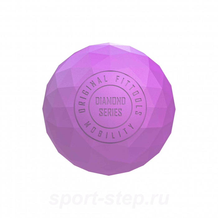 Набор из двух массажных мячей с кистевым эспандером пурпурный Original FitTools FT-SM3ST-PP