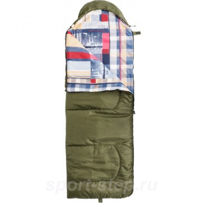 Спальный мешок OLYMPUS 400 (210х70, холлофайбер, зеленый/город) (T-HS-SB-O-400-NC) Helios