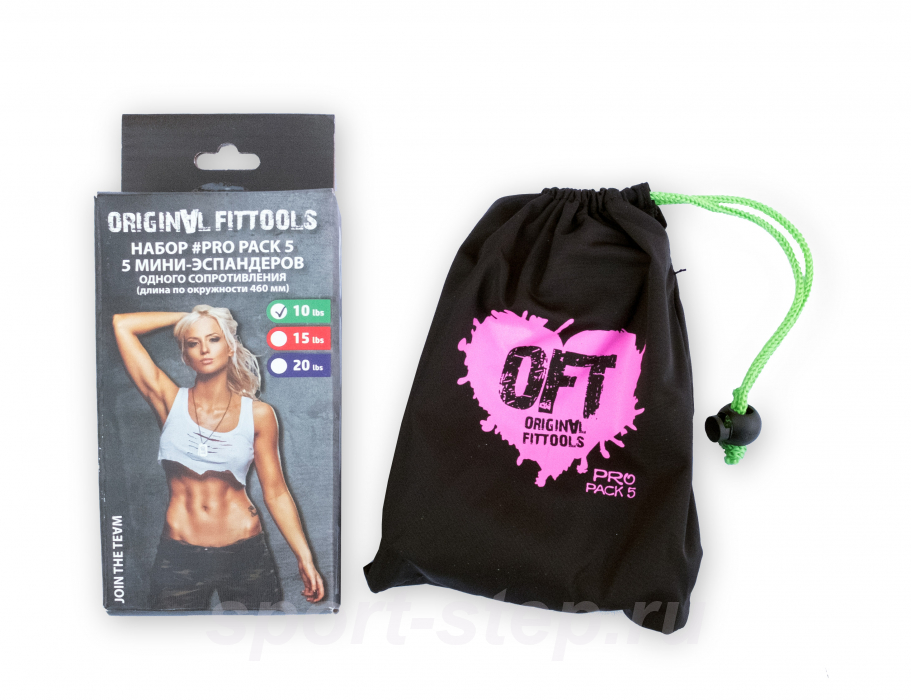 Набор из 5 мини-эспандеров одного сопротивления (10 LBS) OFT FT-PP10  