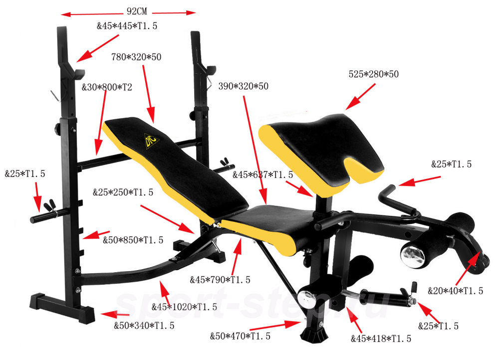 Скамья под штангу DFC D7828