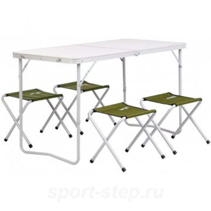Набор мебели (СТАЛЬ), стол + 4 табурета Green (Т-FS-21407+21124-SG) Helios 