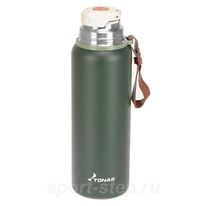 Термос (T-KD-7030-0.9) 900ML хаки (пробка-ситечко, крышка-кружка, ремешок) TONAR