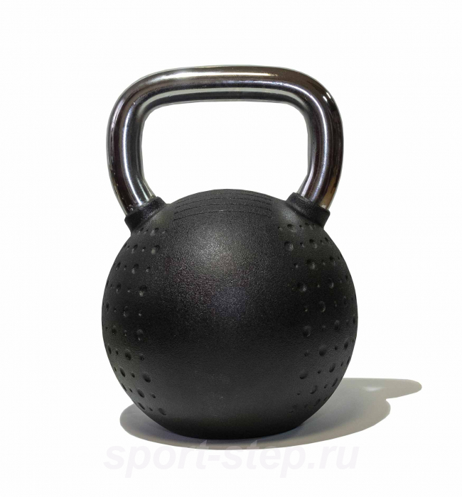 Гиря 28 кг с хромированной ручкой полиуретановая (CPU) OFT FT-KB-CPU-28