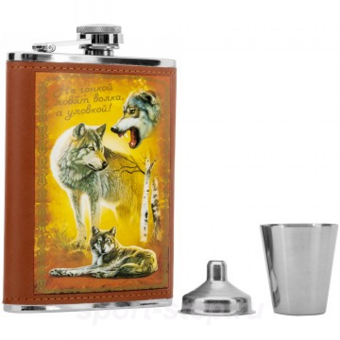 Набор Волки (фляжка 240 мл + стопка + воронка) (GT-TZ217) GT